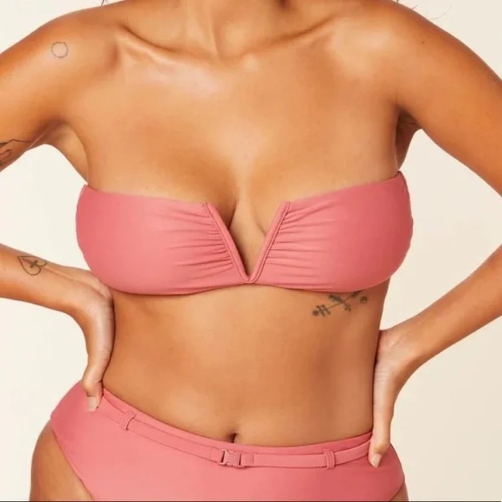 NWT Andie Swim The Scala Top Flat Strapless Punch Pink Size Medium M NEW